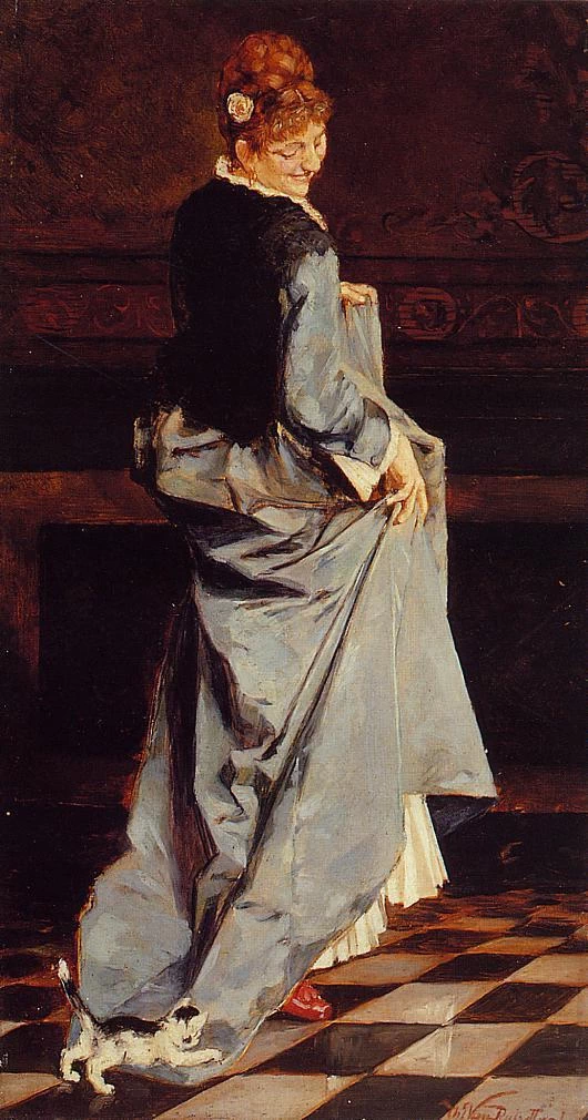 Donna in abito verde